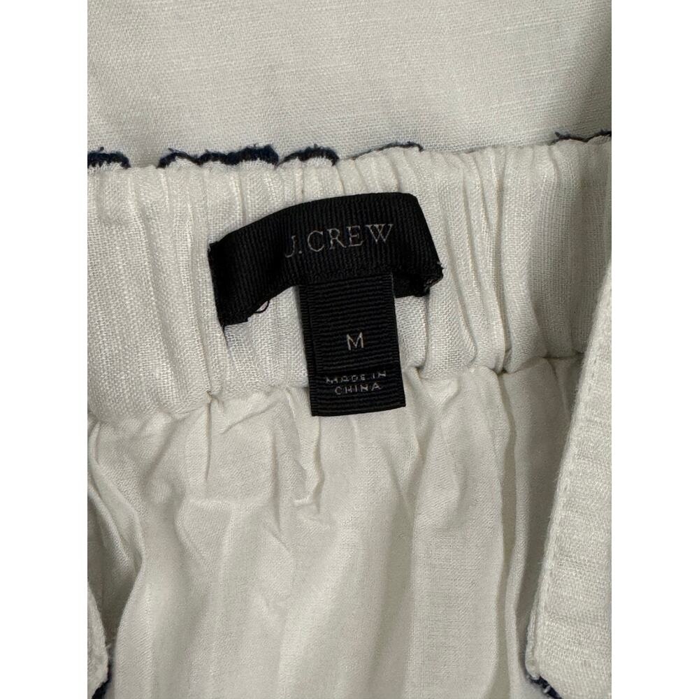 J. Crew White Navy Blue Embroidered Maxi Dress V-Neck Sleeveless Flowy Like New - Picture 7 of 10